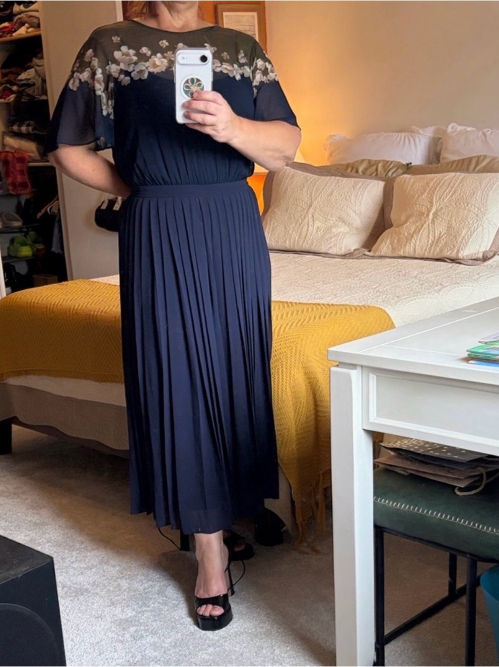 Ted Baker Navy and Olive Floral Maxi Dress - Picture 9 of 13